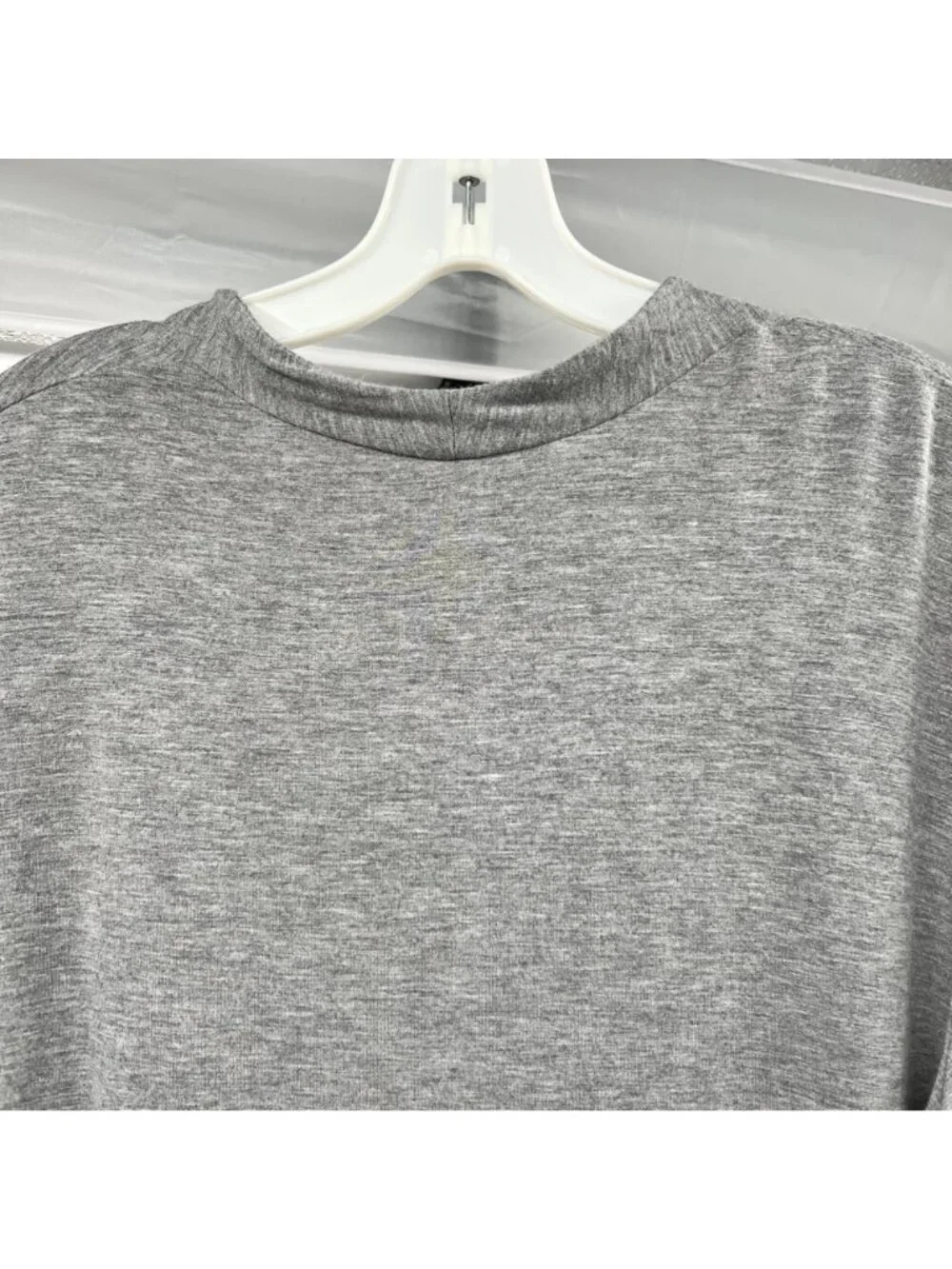 GRACE Womens Scoop Neck Top Gray 3/4 Sleeve Size XL